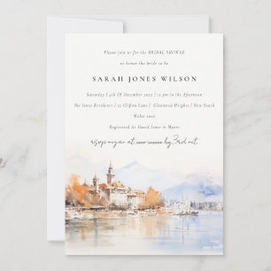Montreux Switzerland Landscape Bridal Shower Invitation