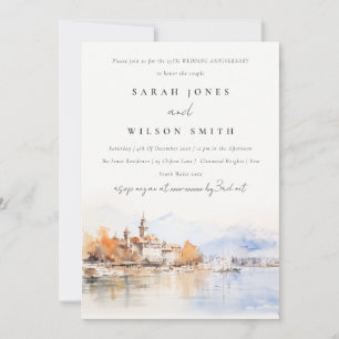Montreux Switzerland Landscape Wedding Anniversary Invitation