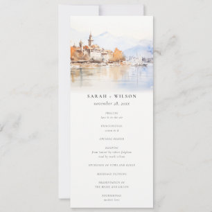 Montreux Switzerland Landscape Wedding Program Invitation