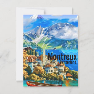 Montreux Travel Print Wall Art Montreux Wall Hangi Postcard
