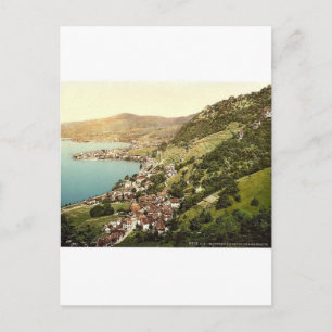Montreux. View from Chambebaud, Geneva Lake, Switz Postcard