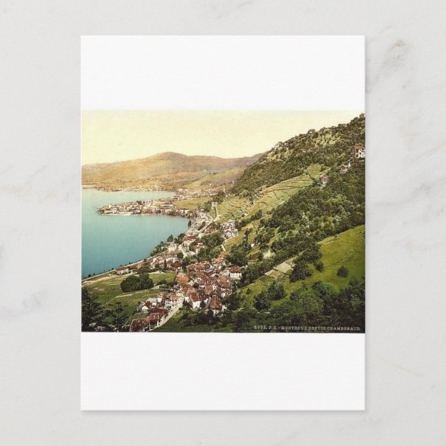 Montreux. View from Chambebaud, Geneva Lake, Switz Postcard (Front)