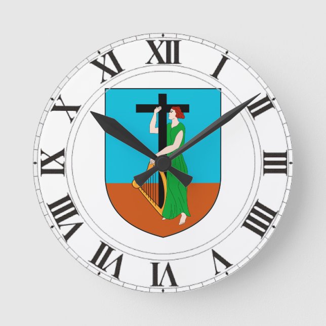 Montserrat Coat of Arms Round Clock (Front)