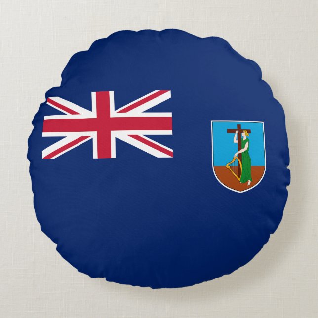 Montserrat Flag Round Cushion (Front)