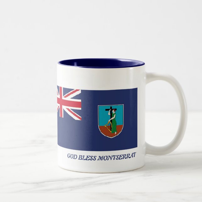MONTSERRAT FLAG Scripture Customised White Two-Tone Coffee Mug (Right)