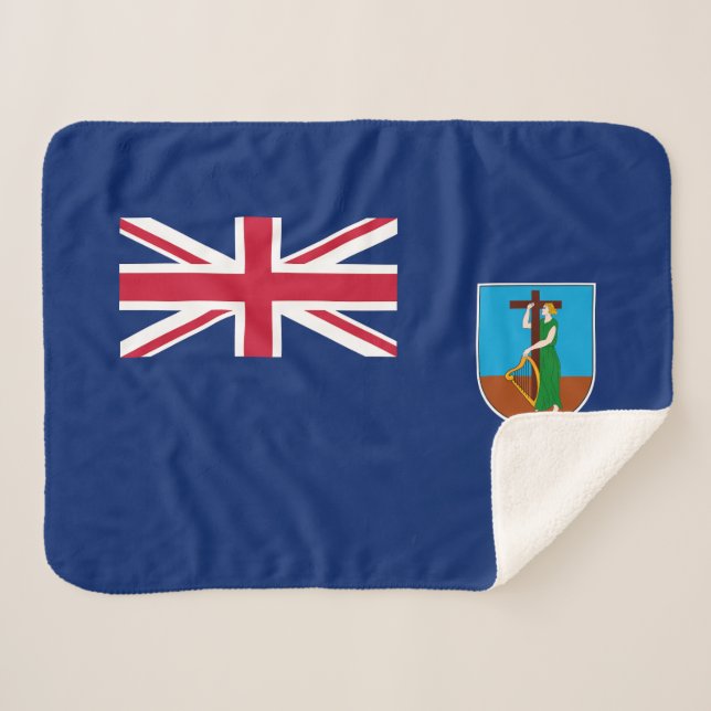 Montserrat Flag Sherpa Blanket (Front (Horizontal))