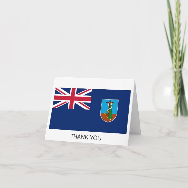 Montserrat Flag Thank You Card (Front)