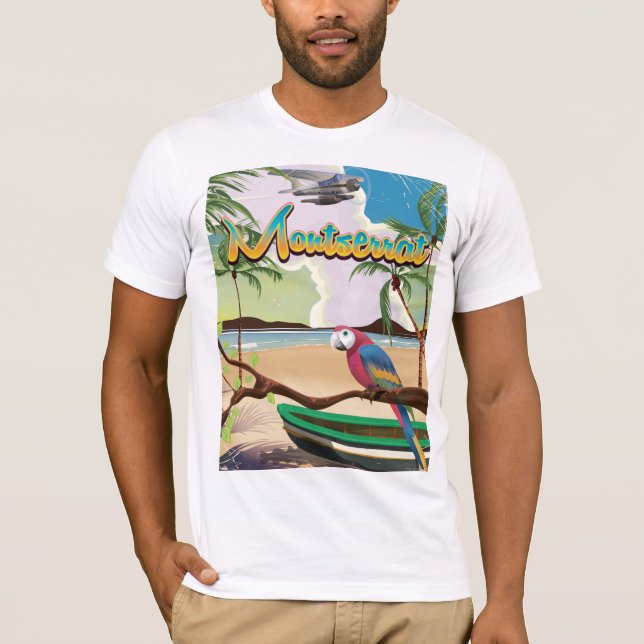 Montserrat island retro travel poster T-Shirt (Front)