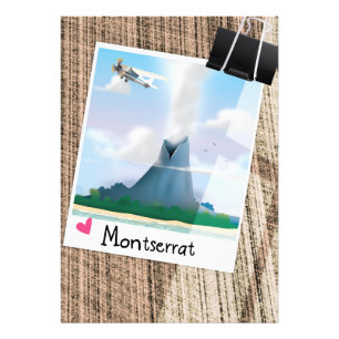Montserrat Volcano vacation poster. Photo Print