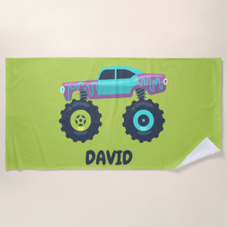 MONTSTER TRUCK PERSONALIZED BEACH TOWEL