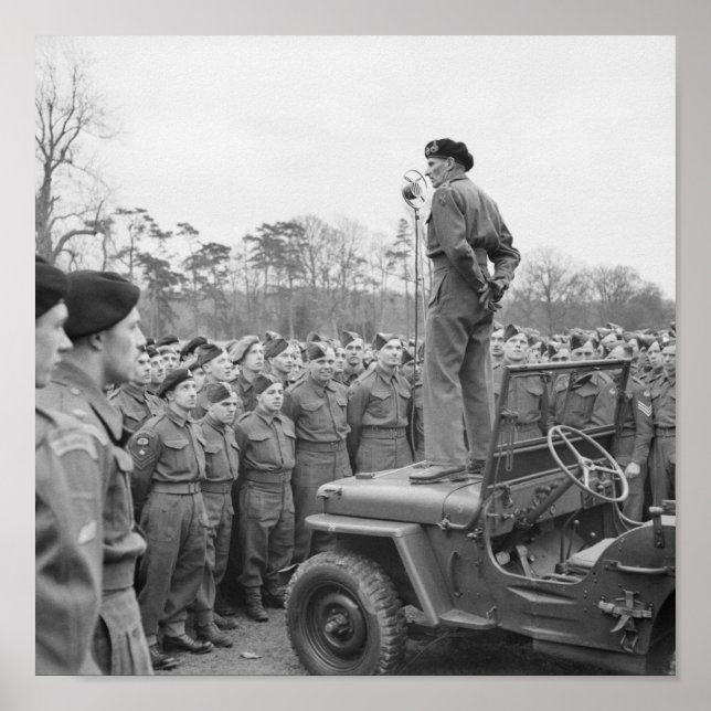 Monty Addressing The Troops - WW2 - 1944 Poster (Front)