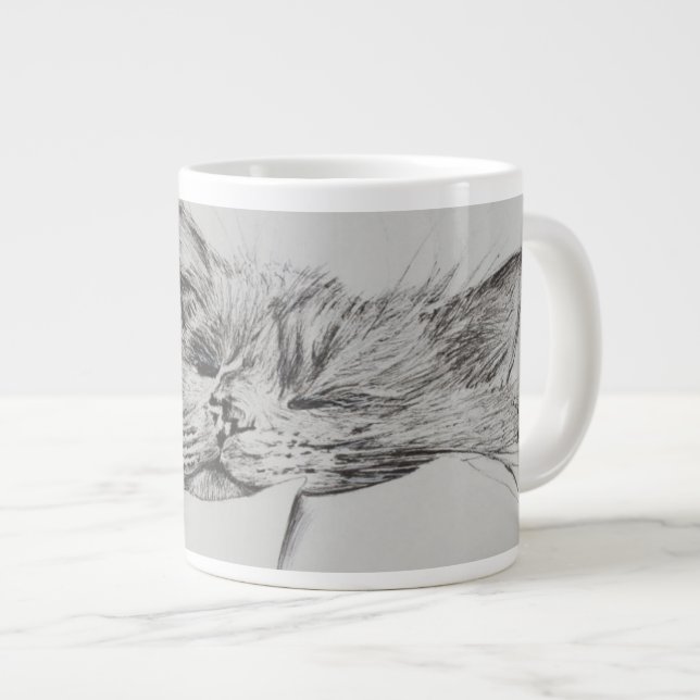 Monty sleepy boy large coffee mug (Front Right)