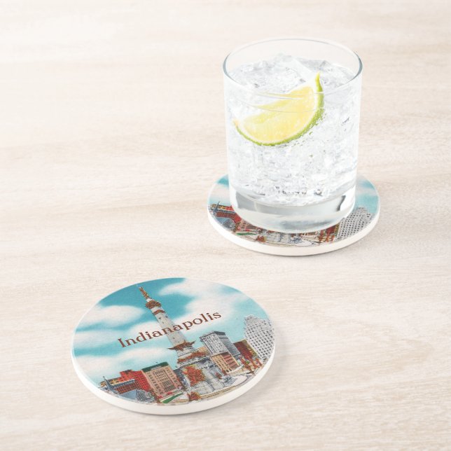 Monument Circle Drink Coaster (Side)