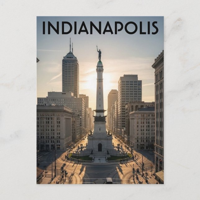 Monument Circle Indiana Indianapolis Postcard (Front)