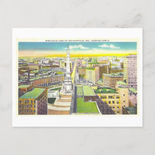 Monument Circle, Indianapolis, Indiana Vintage Postcard