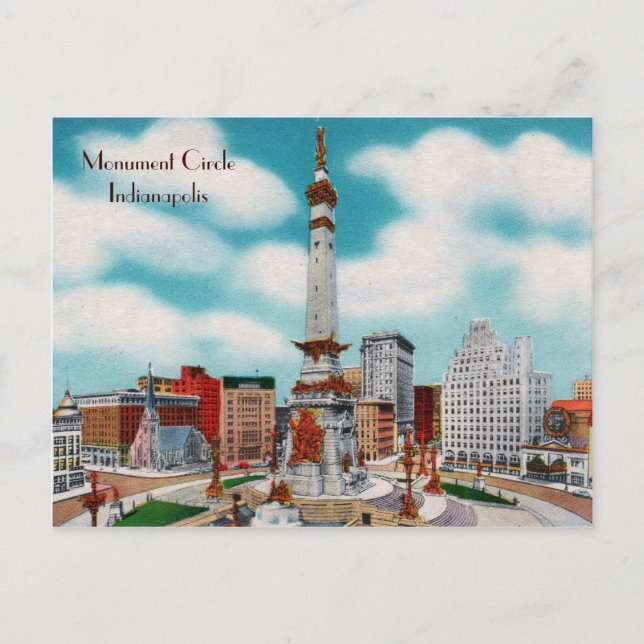 Monument Circle Postcard (Front)