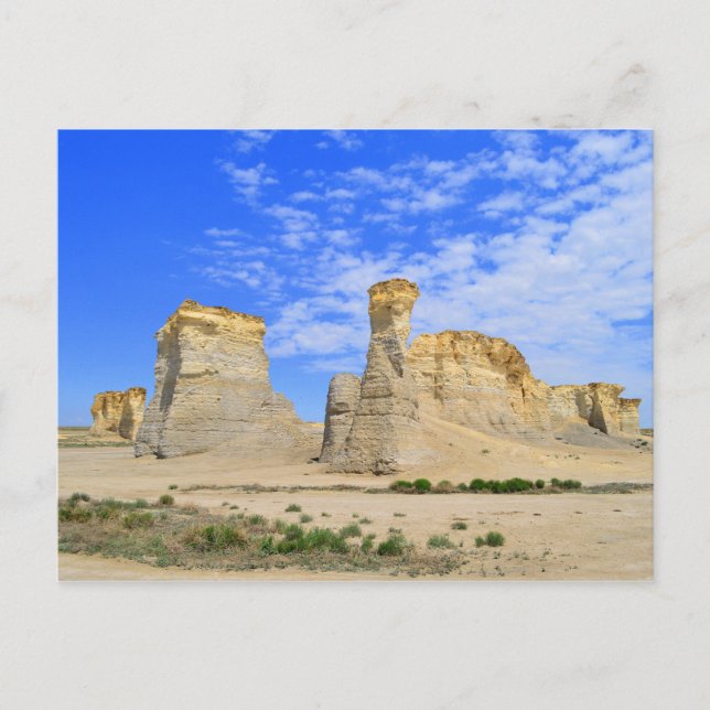 Monument Rocks in Kansas Postcard (Front)