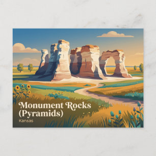 Monument Rocks (Pyramids) Kansas Postcard