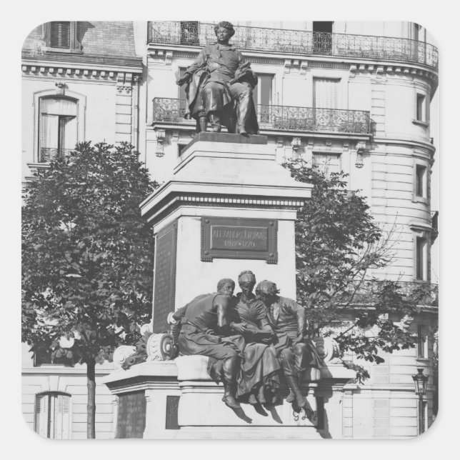 Monument to Alexandre Dumas Pere, 1883 Square Sticker (Front)