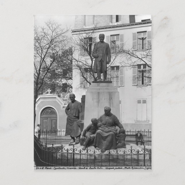 Monument to Emile Zola Postcard (Front)