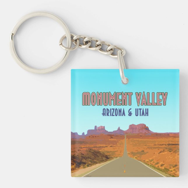 Monument Valley Arizona Utah Vintage Key Ring (Front)
