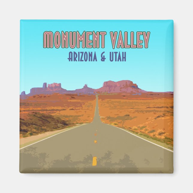 Monument Valley Arizona Utah Vintage Magnet (Front)