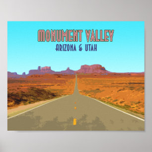 Monument Valley Arizona Utah Vintage Poster