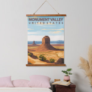 Monument Valley Arizona Utah Vintage Travel Hanging Tapestry