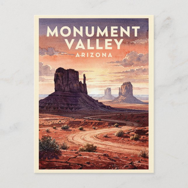 Monument Valley Arizona Vintage Postcard (Front)