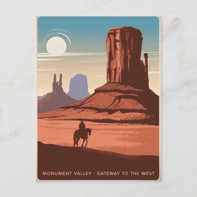 Monument Valley Arizona Vintage Postcard (Front)