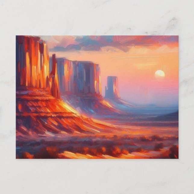 Monument Valley at Sunset,  Postcard (Front)