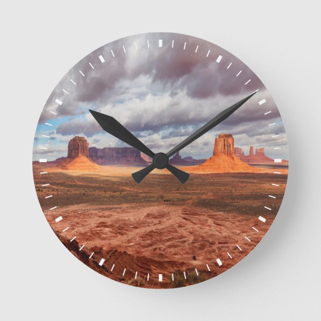 Monument valley landscape, AZ Round Clock (Front)