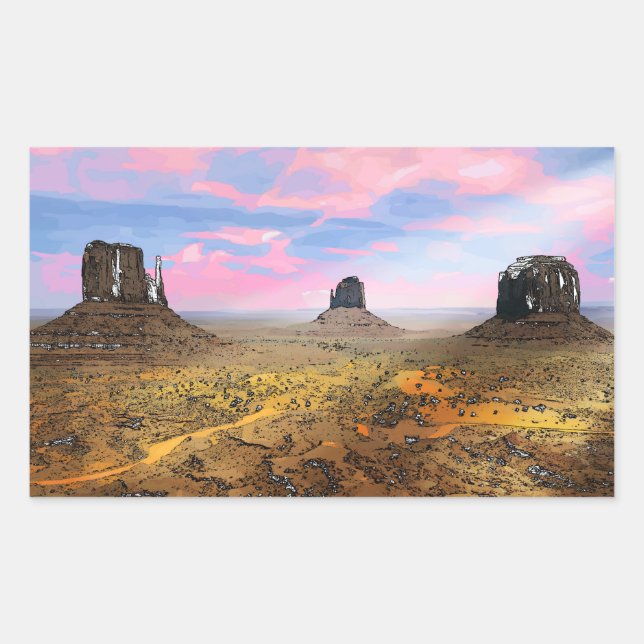 Monument Valley Rectangular Sticker (Front)
