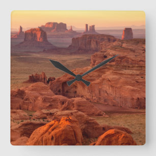 Monument valley scenic, Arizona Square Wall Clock