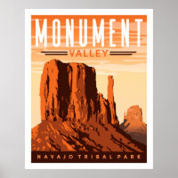Monument Valley Travel Poster Wall Art Print