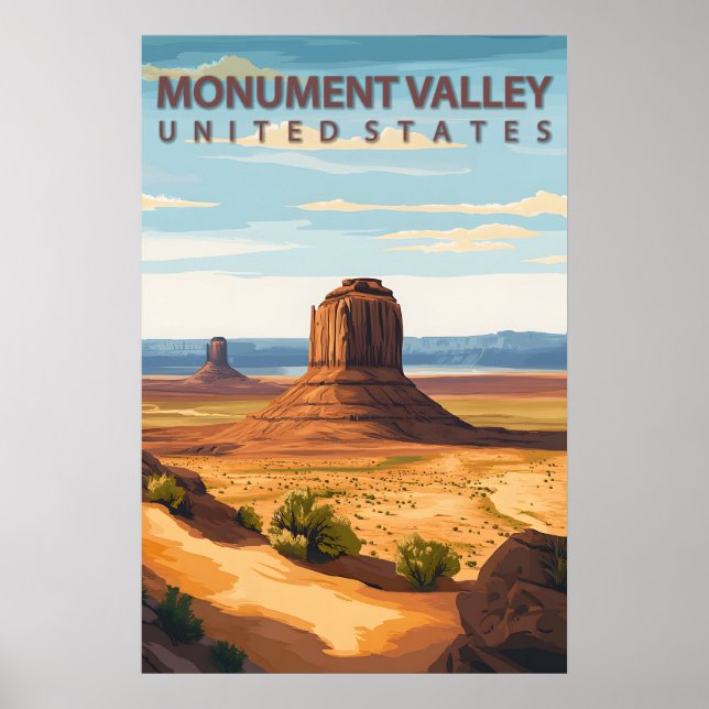 Monument Valley USA Travel Iconic Mitten Buttes Poster (Front)