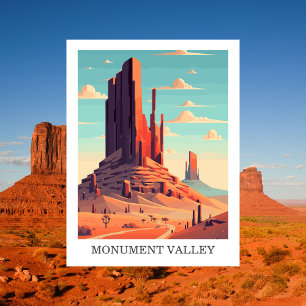 Monument Valley, USA: Travel Vintage Postcard