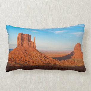 Monument Valley Utah desert mittens in panoramic Lumbar Cushion