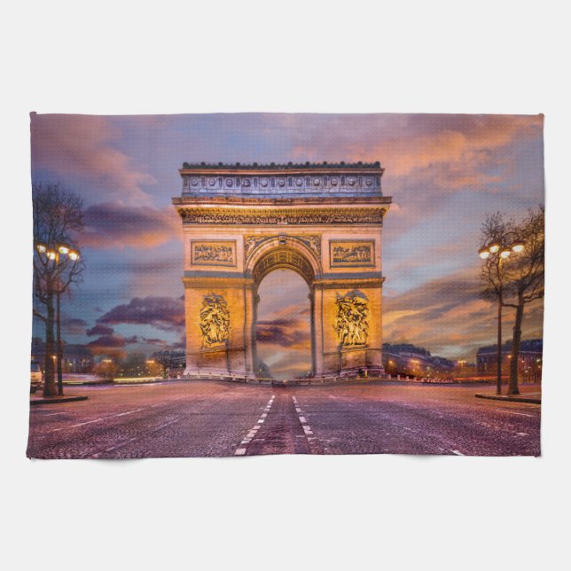 Monuments | Arc de Triomphe, Paris France Tea Towel (Horizontal)