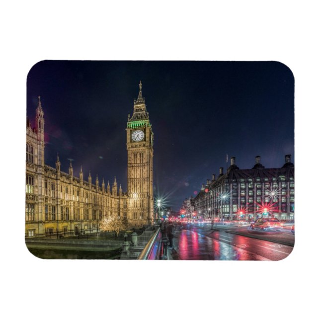 Monuments | Big Ben at Night Magnet (Horizontal)