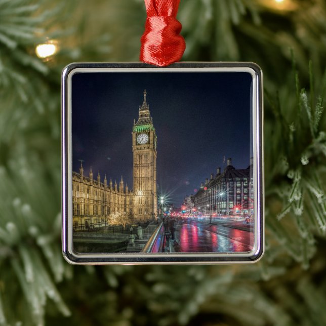 Monuments | Big Ben at Night Metal Tree Decoration (Tree)