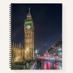 Monuments Big Ben at Night Notebook