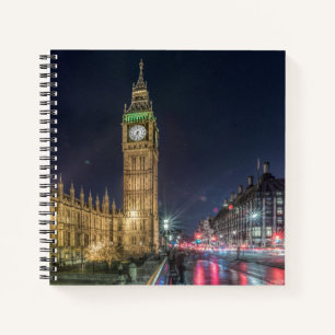 Monuments Big Ben at Night Notebook