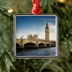 Monuments   Big Ben, London England Metal Tree Decoration
