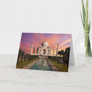 Monuments Colourful View of the Taj Mahal Card
