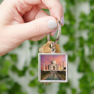 Monuments   Colourful View of the Taj Mahal Key Ring