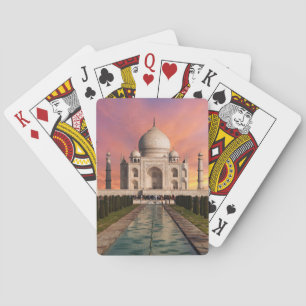 Monuments Colourful View of the Taj Mahal Playing Cards