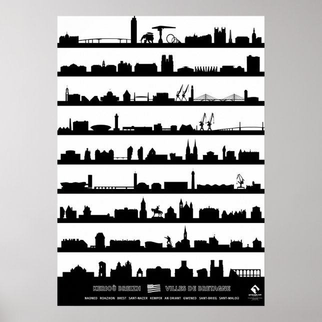 Monuments des grandes villes de Bretagne Poster (Front)