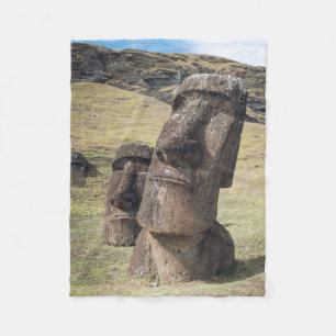 Monuments Easter Island, Chile Fleece Blanket