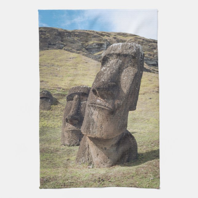 Monuments | Easter Island, Chile Tea Towel (Vertical)